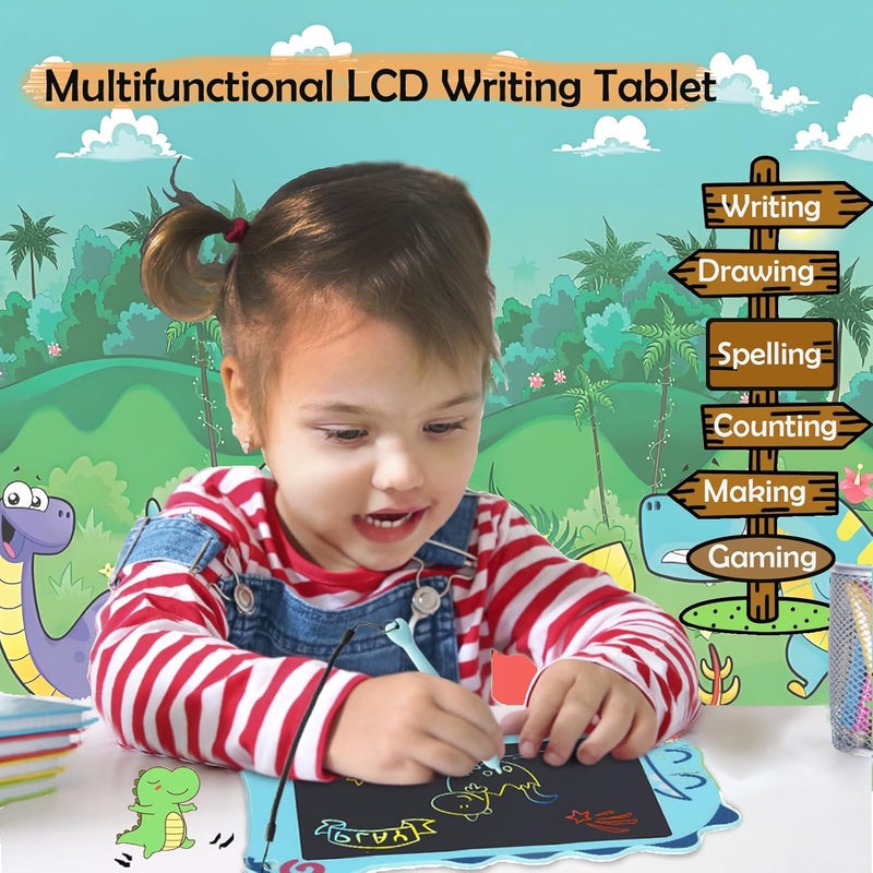 DecuT LCD Writing Tablet Dinosaur Toys for Boys Kids, Colorful Toddler Blue Toys Drawing Board, Educational Children Toy, Doodle Pad for 3 4 5 6 7 8 Year Old Boy Kid Birthday Party Christmas Gifts,8.5inch - Image 2